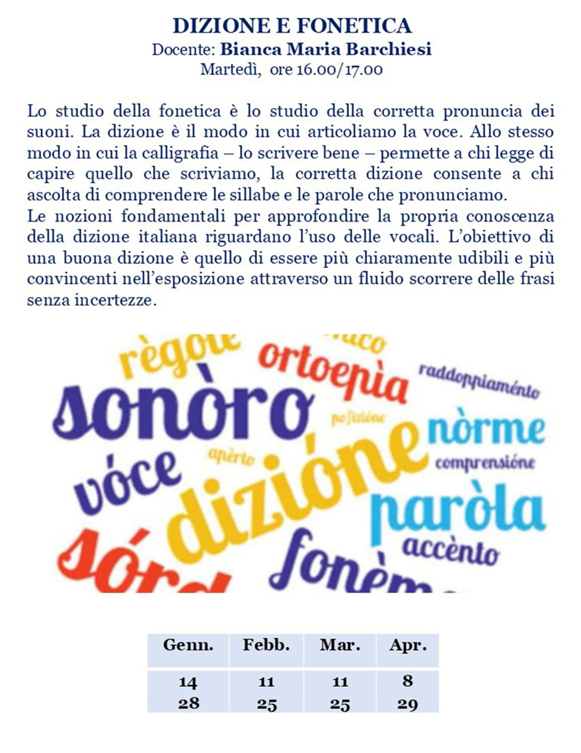 Corso-Dizione e Fonetica